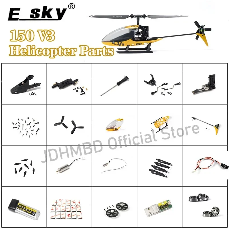 ESKY 150 V3  Helicopter Spare Parts Main Blades Tail blade Swashplate Line Servo Fuselage Set Motor