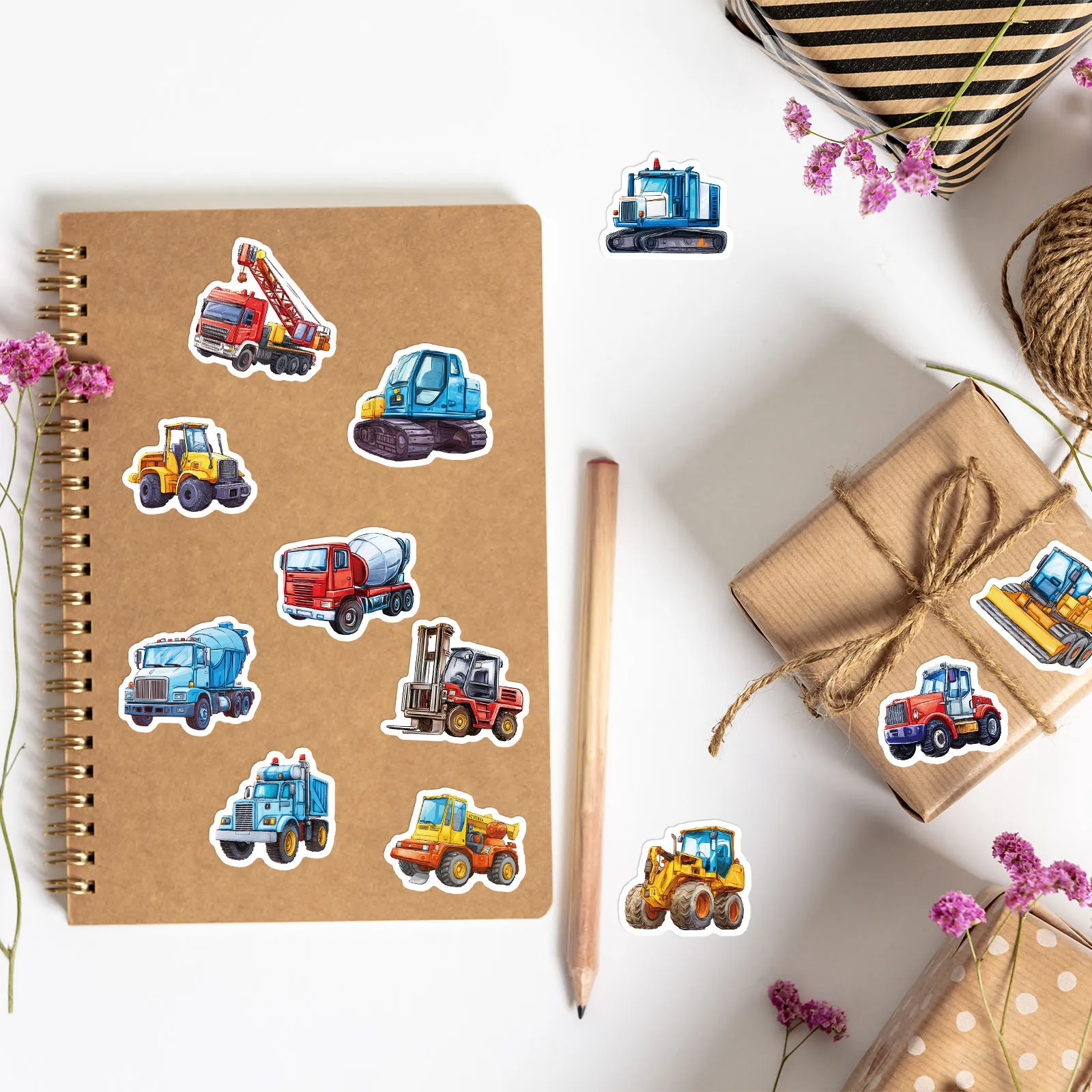 10/30/56PCS Cartoon Bau Engineering Fahrzeuge Aufkleber DIY Telefon Laptop Gepäck Skateboard Graffiti Aufkleber Spaß für Kind