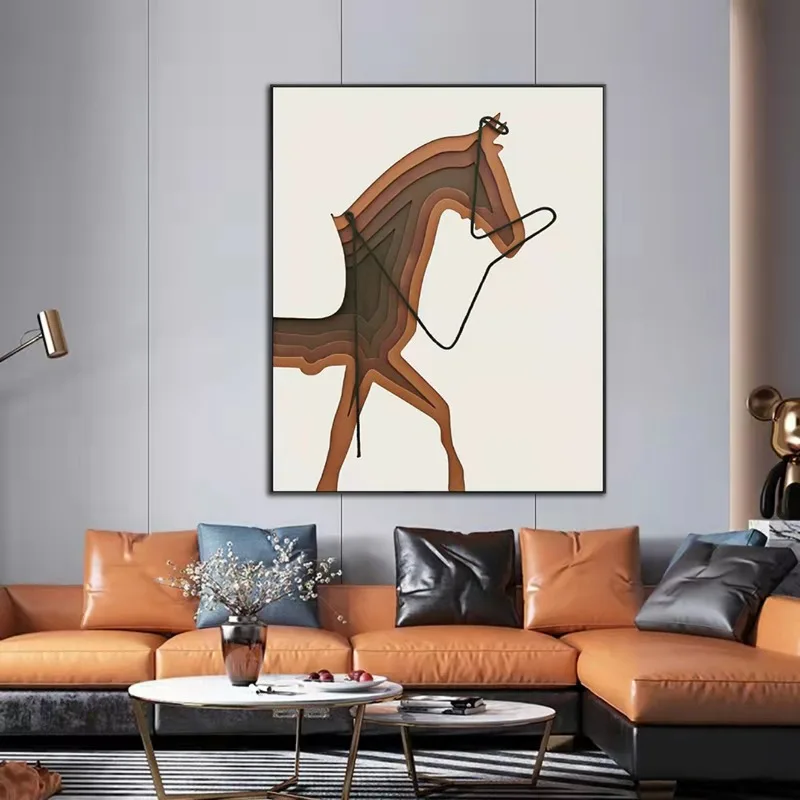 Modern simple living room sofa background wall decorative painting, light luxury three-dimensional corridor aisle entrance
