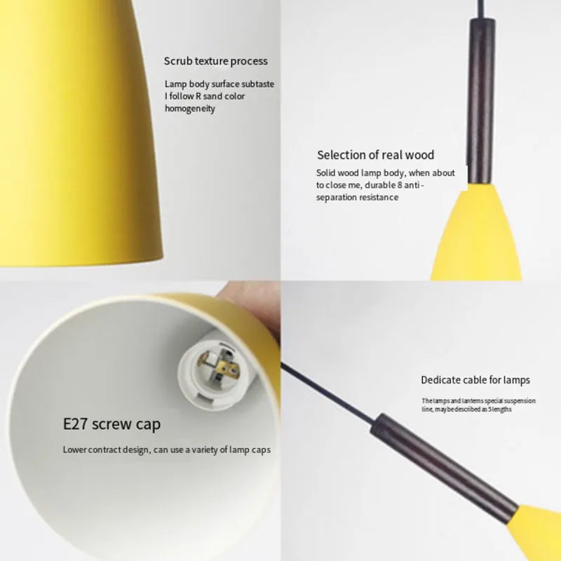 Modern 3 Pendant Light Nordic Minimalist Pendant Lights Over Dining Table Kitchen macaron Hanging Lamps Dining Room Coffee Light