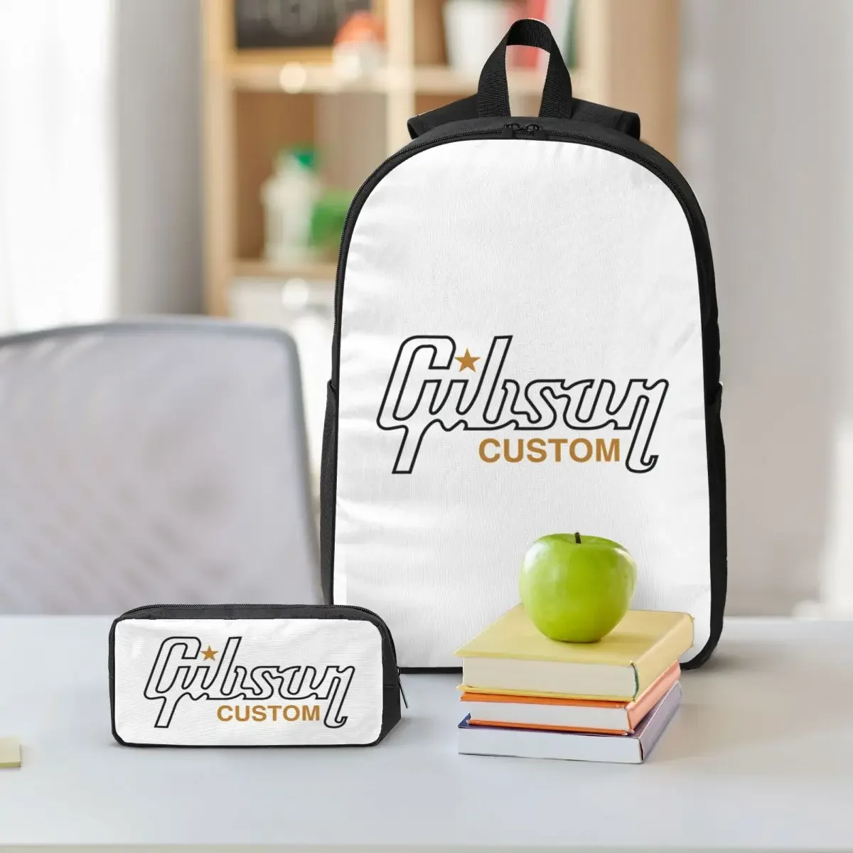 Gibson Les Paul Backpack Student Boys Girls BookBag School Bag Computer Shoulder Bags 3ps Insulated Lunch Bag Pencil Case