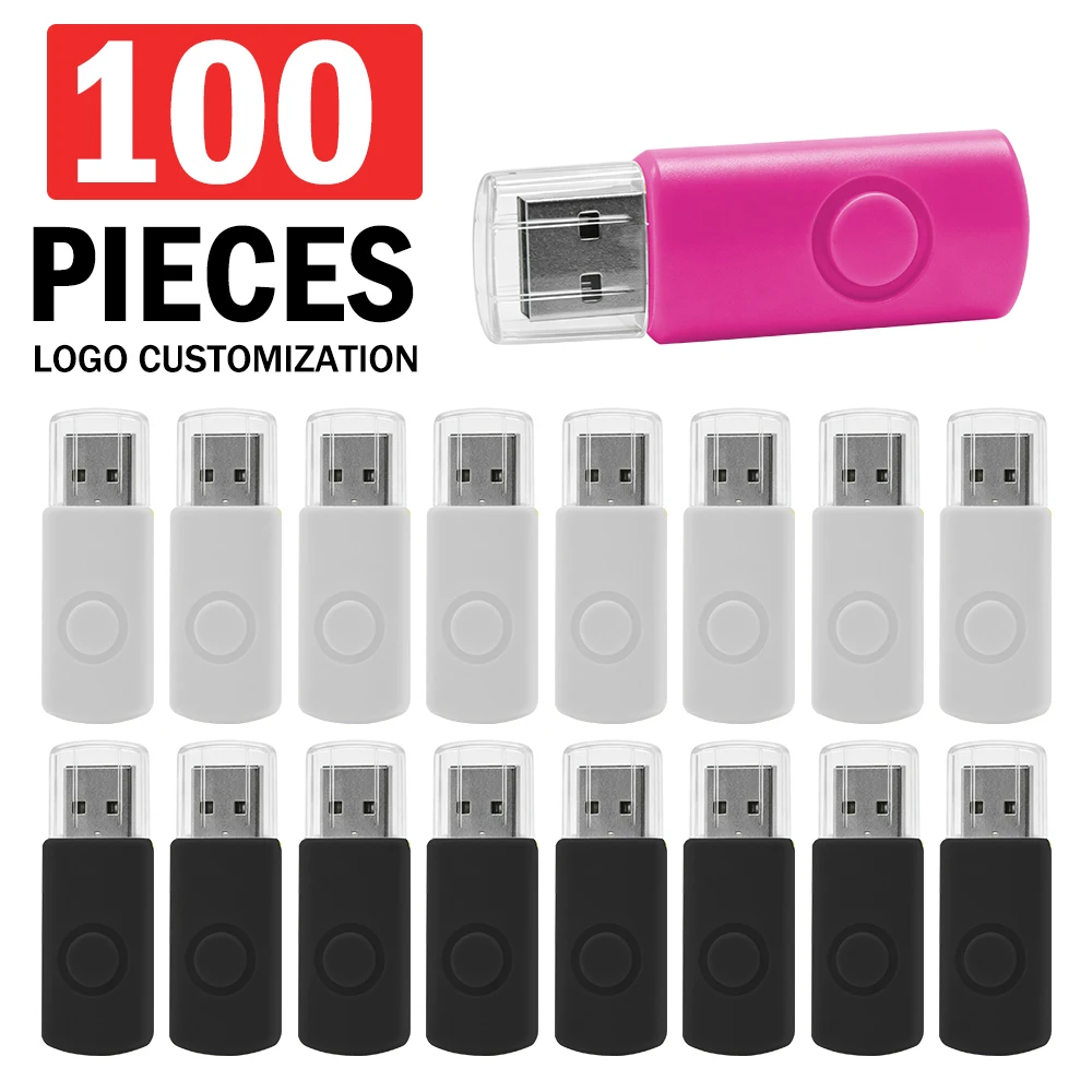 

100 шт./лот USB 2.0 флеш-накопитель 64 ГБ, цветной флеш-диск 32 ГБ, 16 ГБ, 8 ГБ, 4 ГБ, подарок на свадьбу, флешка с возможностью нанесения логотипа