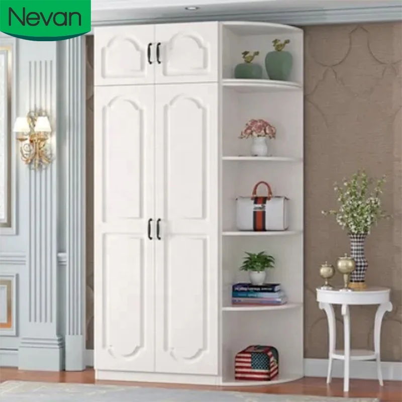 

White Nordic Small Size Combination Clothes Organizer Chinese OEM ODM Closet Hanging Wardrobe Bedroom Furniture Set