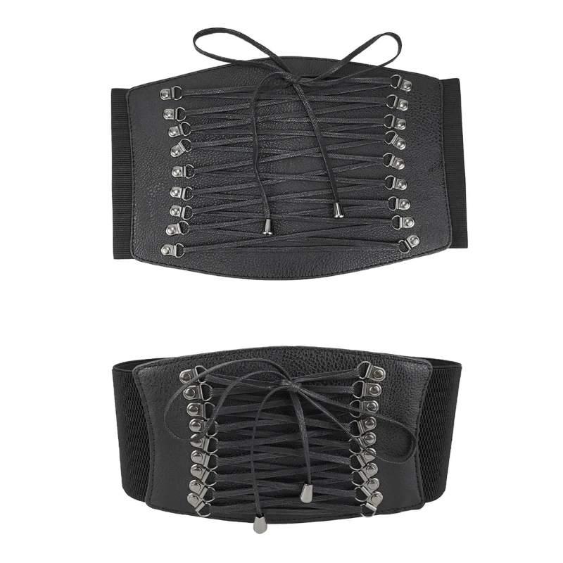 

Y2k Hot Girls Waist Corset Stretchy Wide Belt Women Underbust Waist Shaper