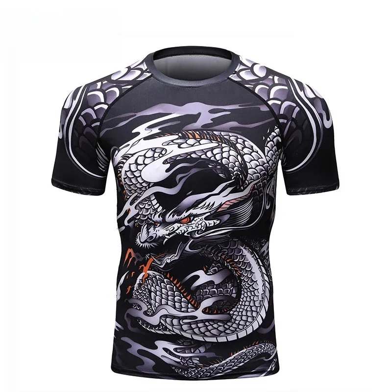 

Men's Creative 3D Printed T-shirt Summer Casual Super Large Combat Training Sports Running Men Round-neck T-shirt Top Polyester
