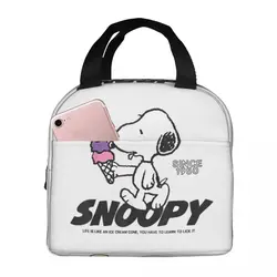 Snoopy Ice Cream Cone borsa termica per il pranzo borsa termica riutilizzabile Cartoon Portable Tote Lunch Box Food Bag Beach Picnic