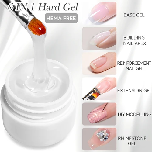 Imagen 2 del producto LILICUTE Jelly-esmalte de uñas de Gel de extensión dura y sólida, antiadherente, 6 en 1, translúcido de alta calidad, construcción de uñas, UV