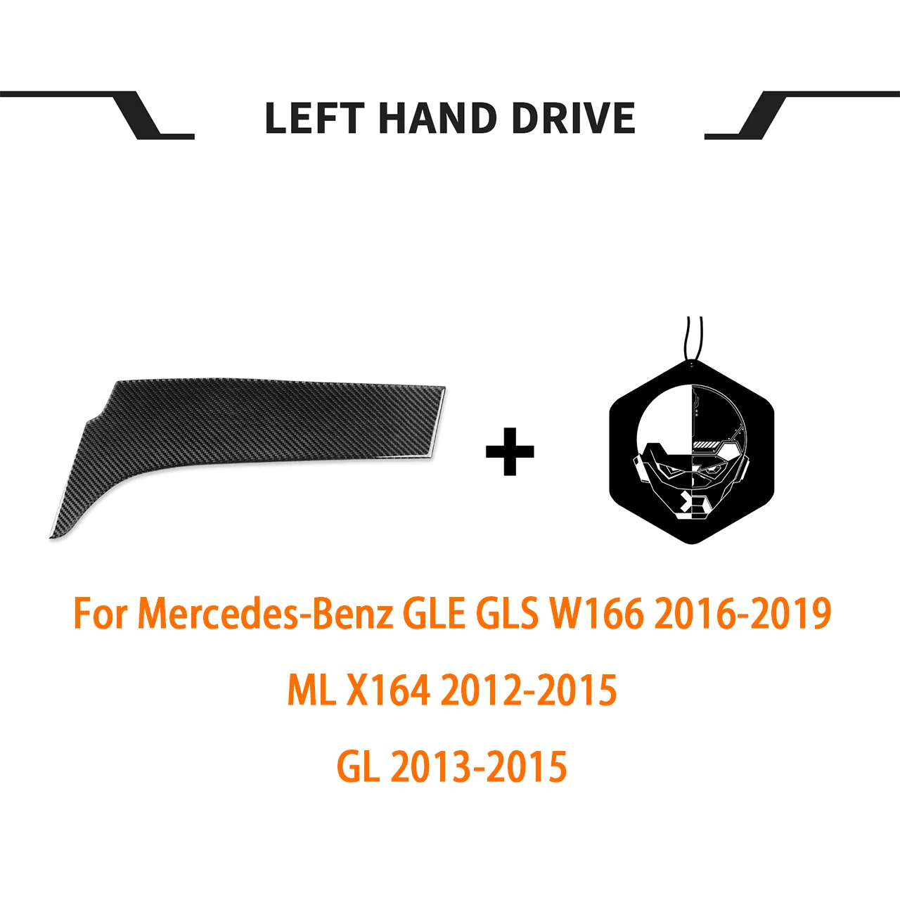 For Mercedes-Benz GLE W166 ML X164 GL Carbon Fiber Co-Pilot Instrument Panel Dashboard Cover Sticker Trim Interior Accessories view 2