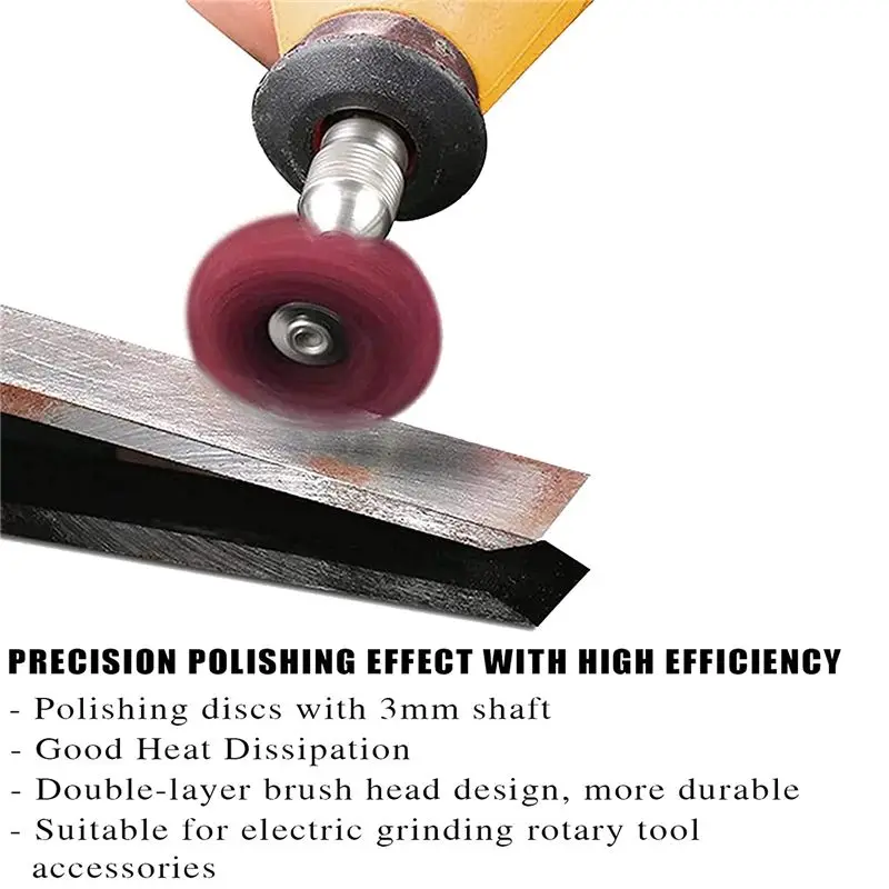ABJS 50 Pc 1 Inch Abrasive Wheel Polishing Buffing Wheel Drills,240 Grits 1/8Inch Shank Scouring Pad Abrasive Buffing Wheels