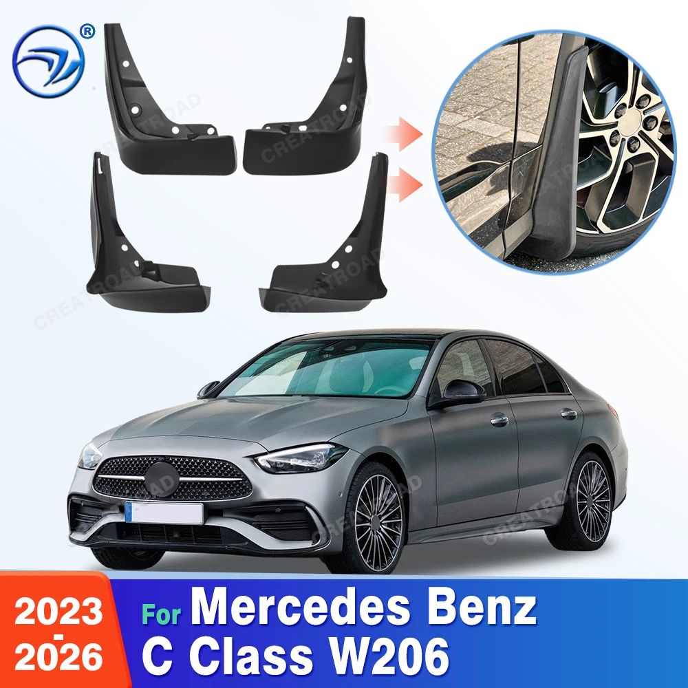 For Mercedes-Benz C Class W206 2023 2024 2025 2026 Fender Mudflaps Splash Guards Mudguards Mud Flaps Car Accessories