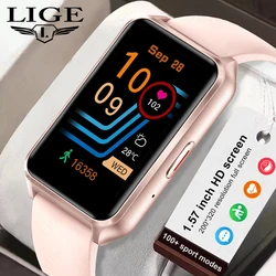 LIGE Fashion Smart Watch Women Men Gift Sports Fitness Heart Rate Health Monitor Custom Dial Ai Voice Assistant Music Smartwatch