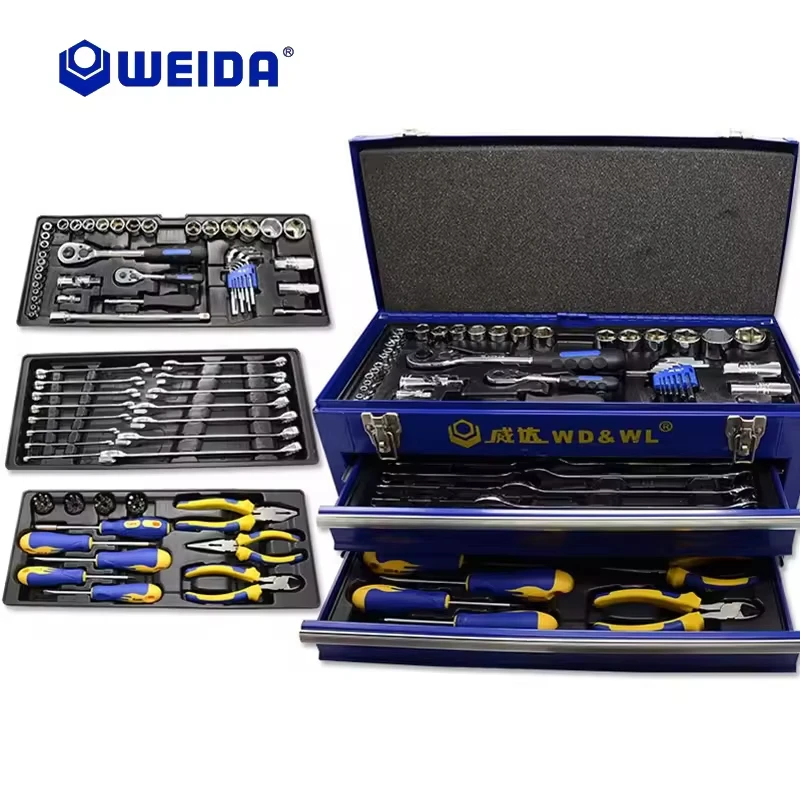 Professional Multifunctional 90pcs Ratchet Socket Wrench with Quick Release Handle and Hard Case Tool Set for Repair Maintenance