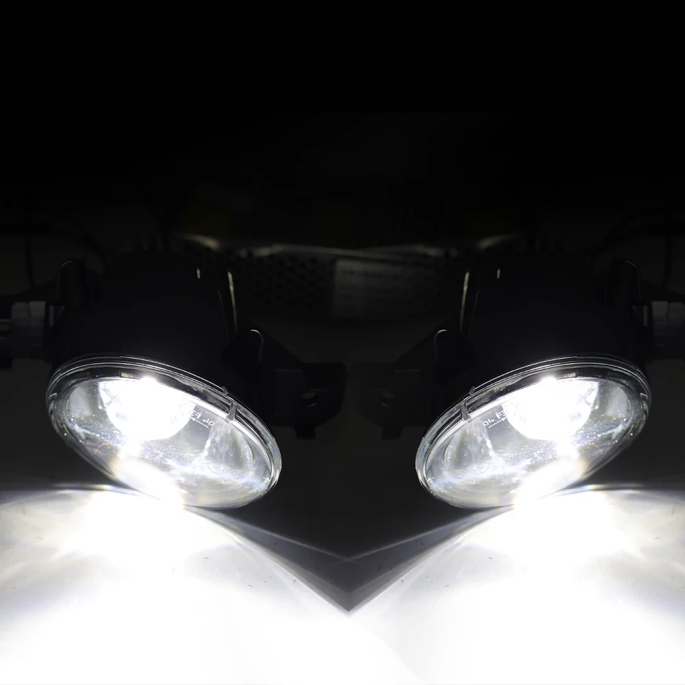 Pair Fog Lights For Nissan X-Trail Altima Sylphy Almera QASHQAI March Pathfinder 12V Front Bumper Fog Lamps LED Foglights DRL - Detail 1
