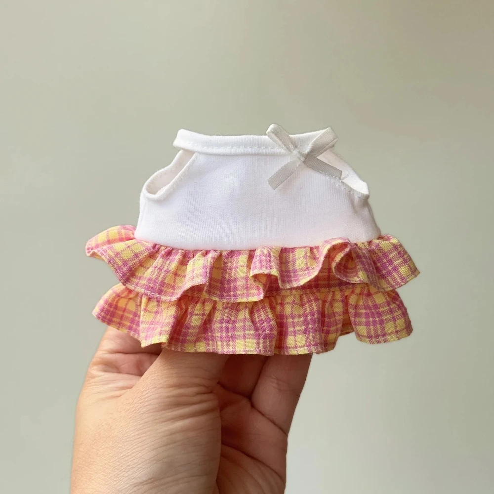 3 Colors Sweetheart Bubble Dress for 10-17cm Plush Doll Summer Party Costume Mini Skirt Stuffed Animal Birthday Gift Outfit 1PC view 6