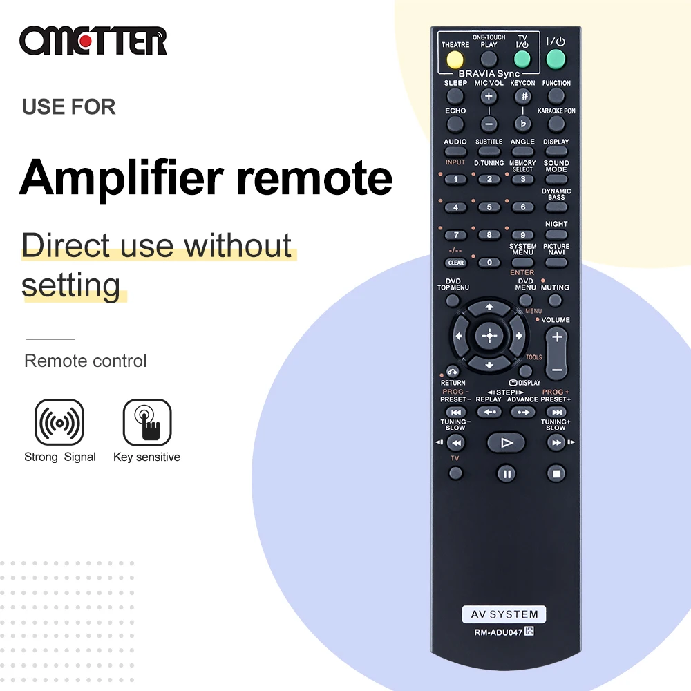 New Remote Control RM-ADU047 Fit for Sony DVD Player Receiver DAV-HDX275 DAV-HDX277WC DAV-HDX475  DAV-HDX576W HCD-DX17