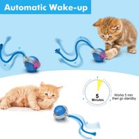 Cat Toy Smart Automatic Rolling Ball with Bird Chirping Drive Cat Rolling Balls Motion Activated Sensor Pet Kittens Teaser Toys