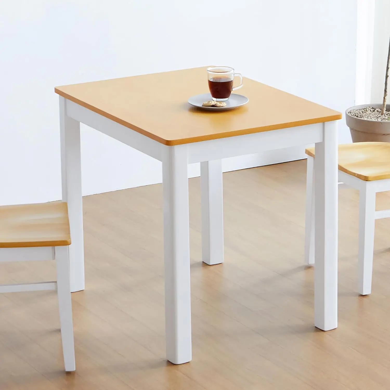 Cabin 33.5"" Wooden Dining Table/Small Rectangular Modern Farmhouse Solid Wood Kitchen Table Desk (White Oak)