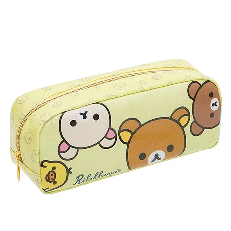 New Cute Rilakkuma Bear bambini bambini PU Pencil Bags Case Girls Make up Cosmetic Bag per le donne