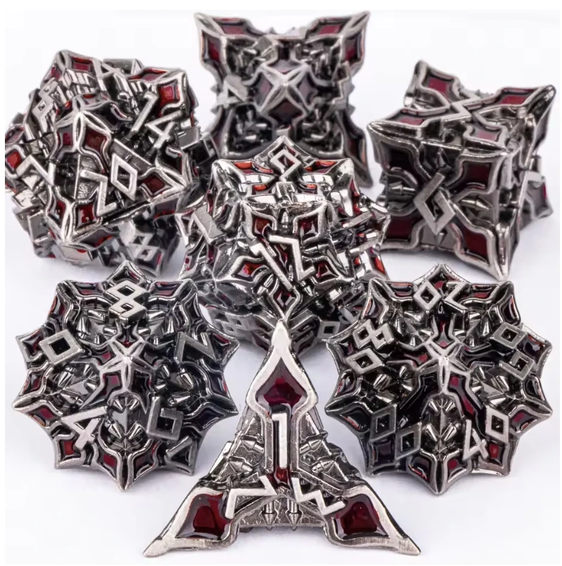 

7pcs DND Metal Dice Set MTR Polyhedral Dice for Dungeons And Dragons Role Playing Games D&D Dice Gift For Him
