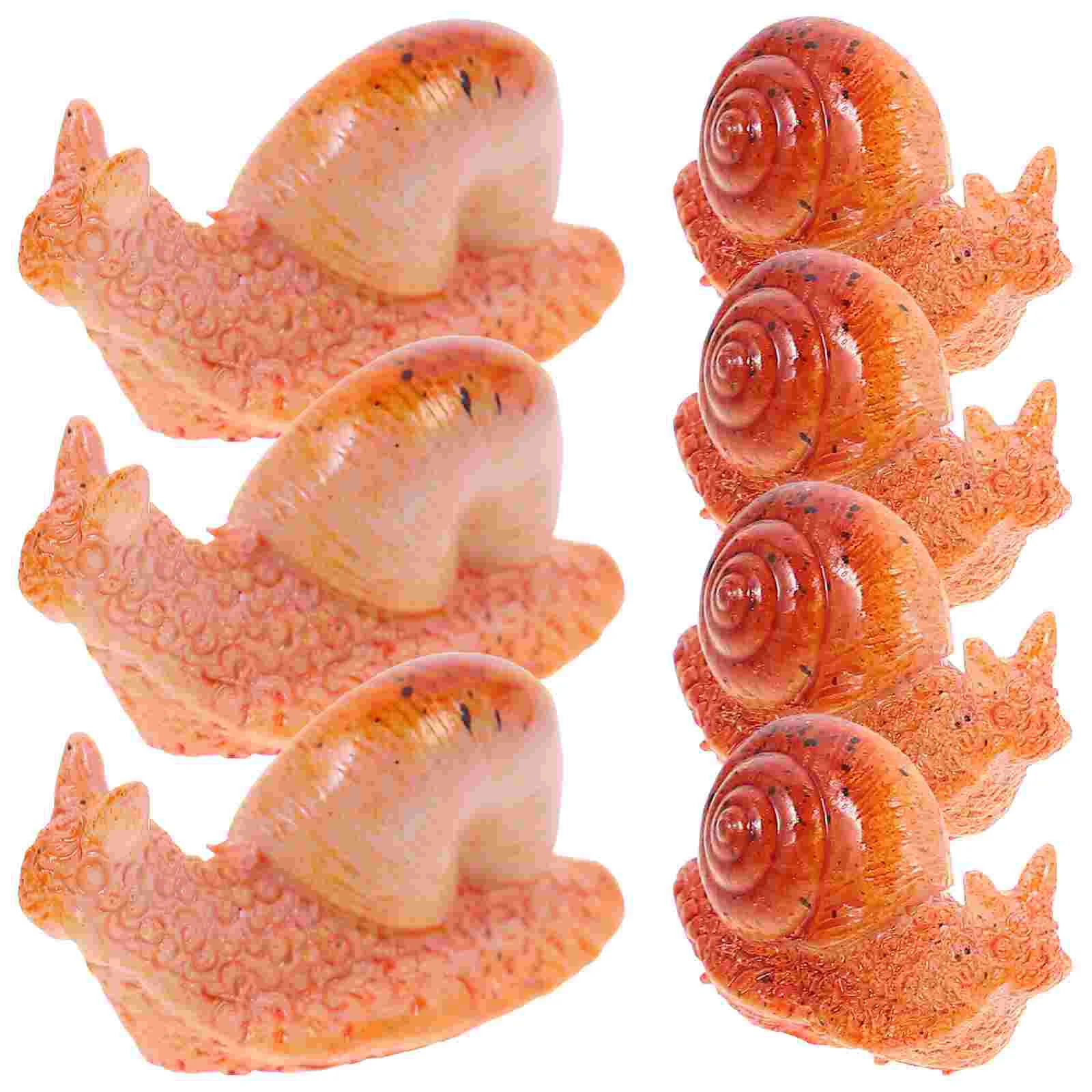 7 Pcs Simulated Small Snail Flower Micro Scene Decors Resin Shape Adornments Animals Mini Landscape Ornaments Container