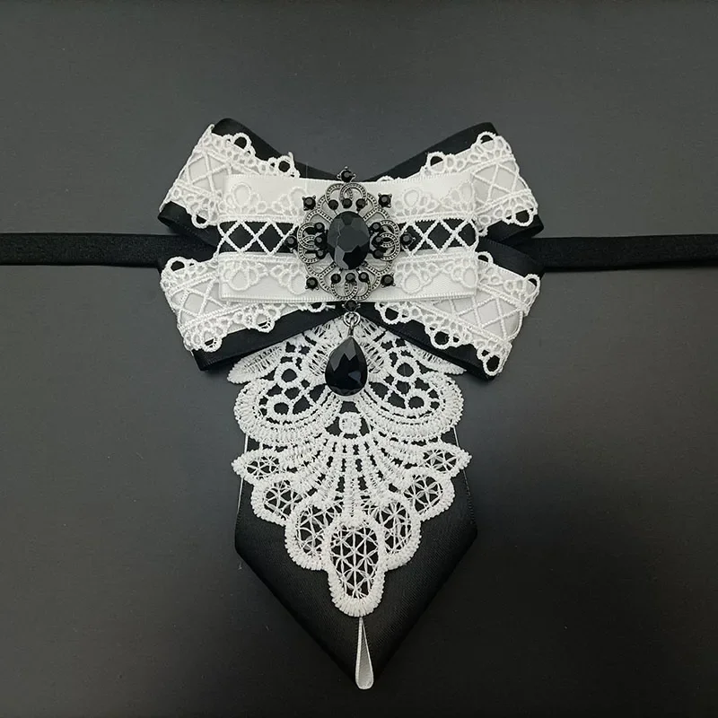Original Spitzen-Schleife Luxuriöse Strass-Herren-Business-Bankett-Hochzeits-Bräutigam-Anzug-Hemd-Accessoires Handgefertigter Schmuck Geschenke – Detail 10