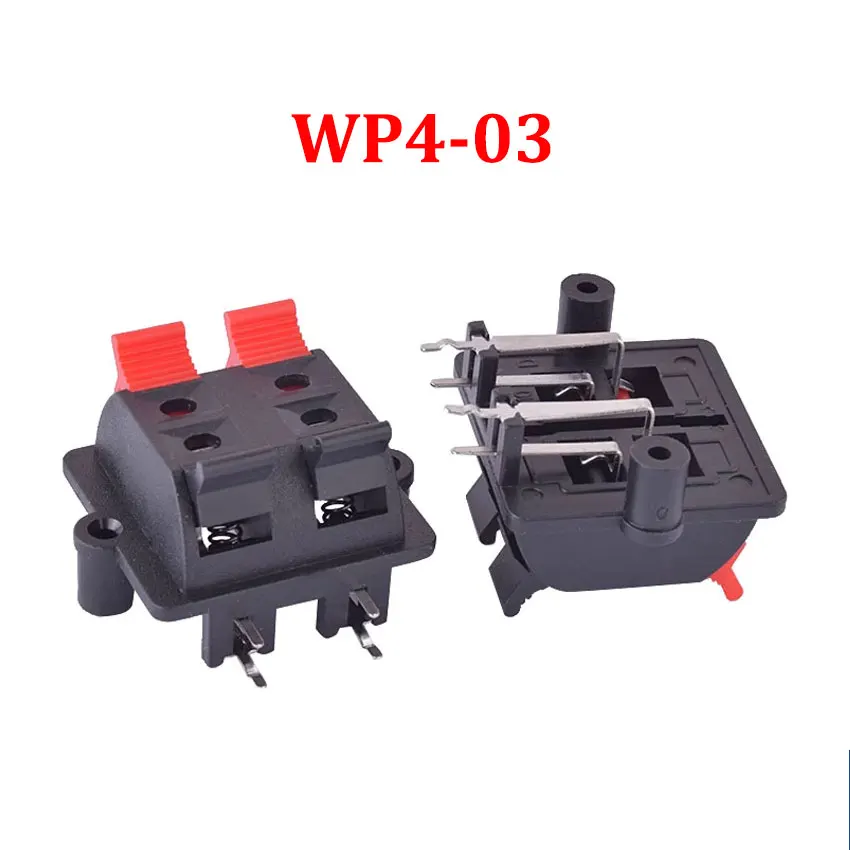 1PCS WP Double Row 4 Positions Connector  Audio Horn Wire Jack Socket WP4-3/03B/15/17B Speaker Spring Terminal Switch Test Clip