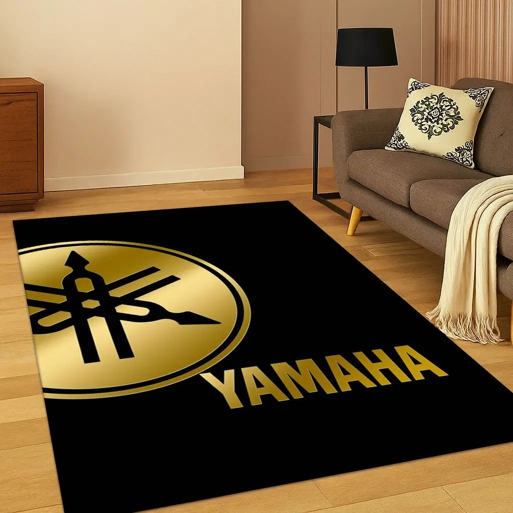 Close-up of the Yamaha Moto Sign Carpet Rug texture