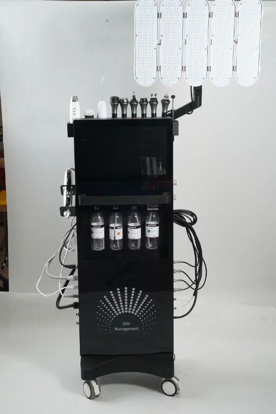 New 12 in 1 Hydra Oxygen Facial Machine Whitening Skin Care Skin firming Remove blackheads Deep Cleansing With Skin Detection