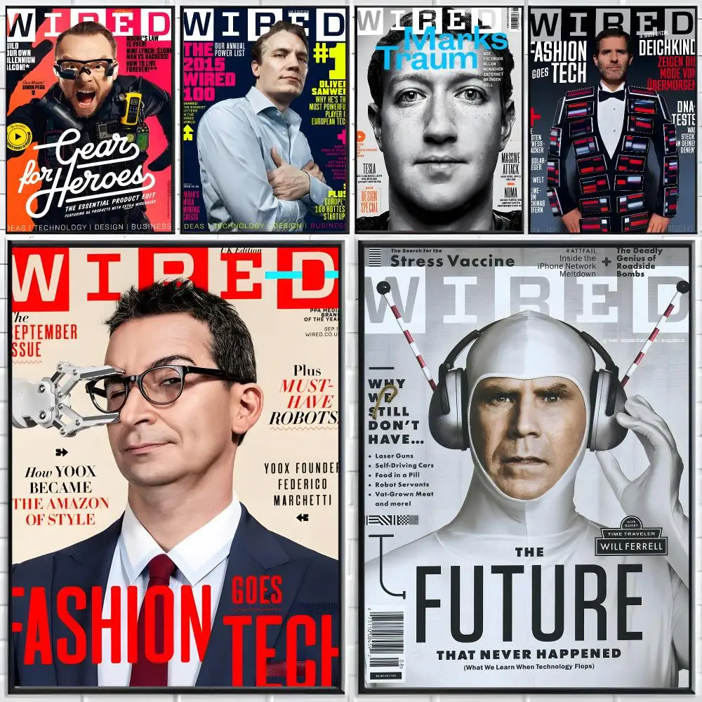 Tech Magazine W-Wired Poster Distinct Home Decor Concepts Chic Indoor Art Pieces