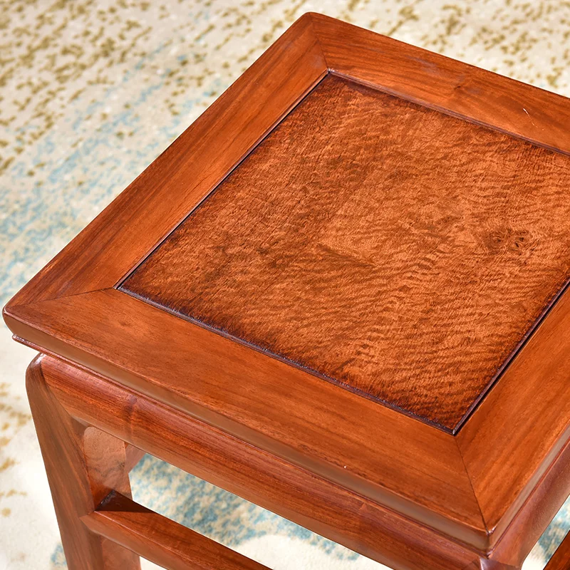 

Square stool living room big fruit red sandalwood small stoo