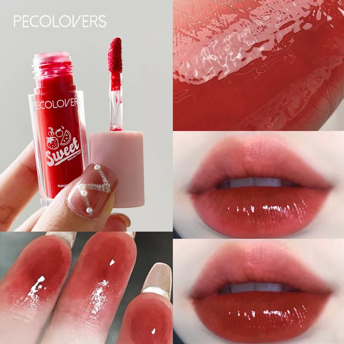 ミラーパール-防水リップグロス,長持ちする保湿リップスティック,キラキラ,メイクアップ化粧品,6色