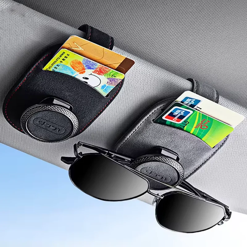 

1Car Eyeglass Storage Clip Universal Multi-functional Suede Leather Sun Visor Sunglasses card Notes storage Clip Car accessories