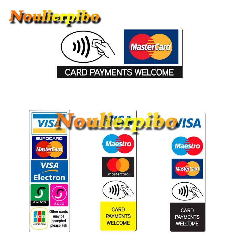 

Creative Visa Utility Stickers All Card Payment LogoPVC Reflective Stickers Vinyl Decals for Various Stores