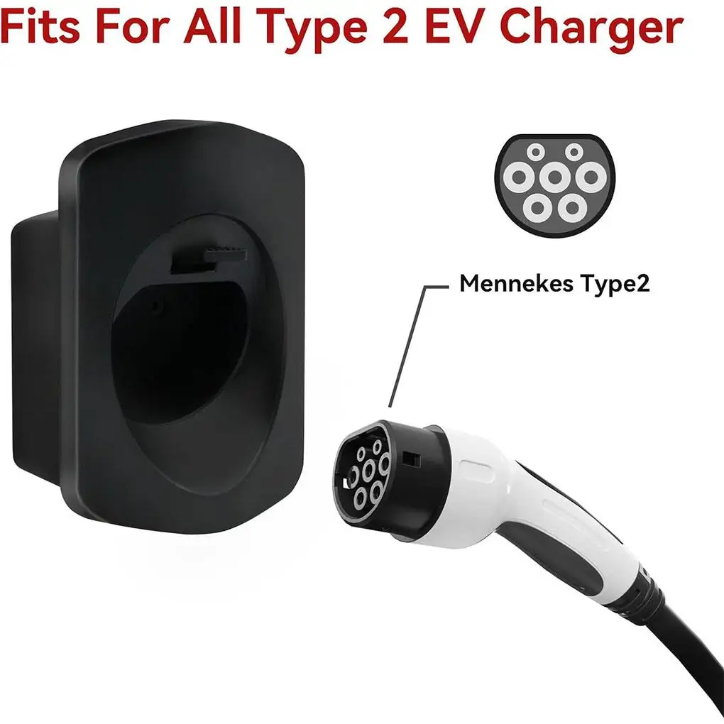 Type 2 Wall Mount Charging Cable Holder Type 2 Plug Holder Dock for EV Charging Holder Holder Charger Holder