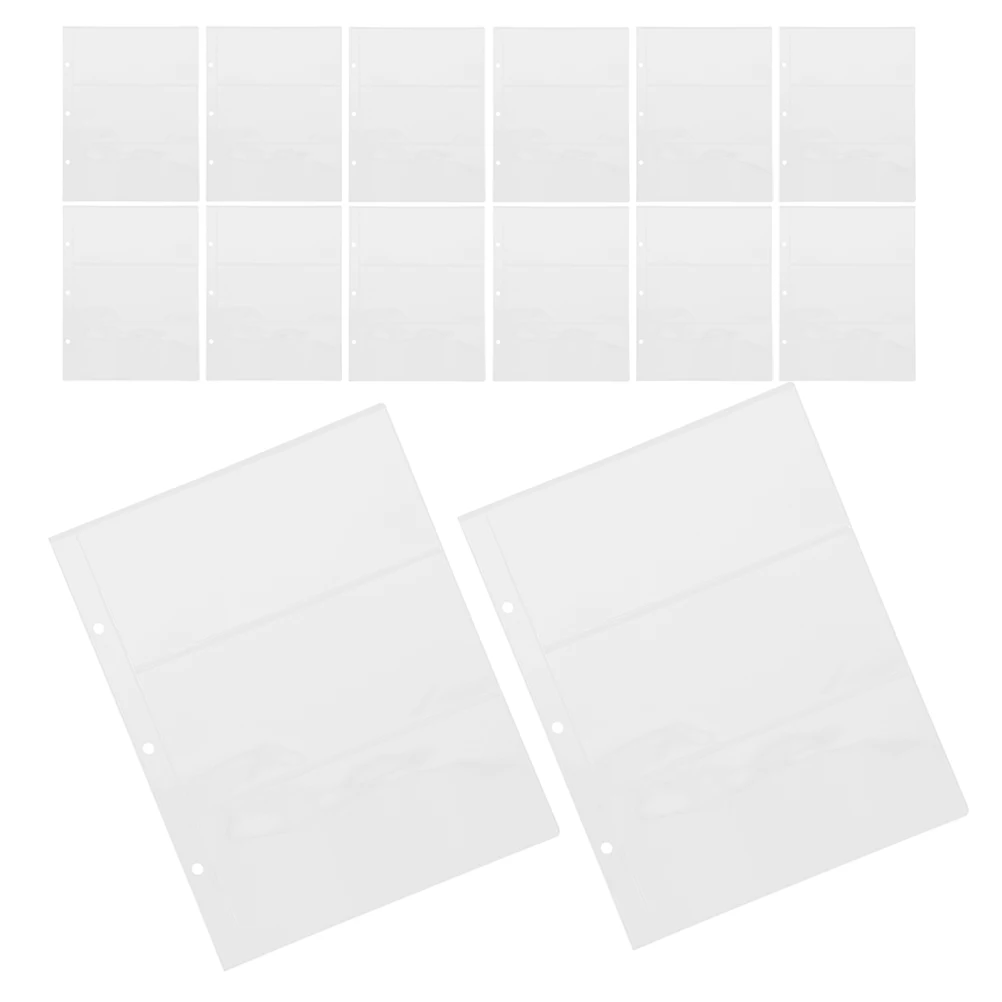 

20 Pcs Banknote Collection Album Transparent PVC Sleeves for Bills Paper Money Holders Lightweight Portable Storage