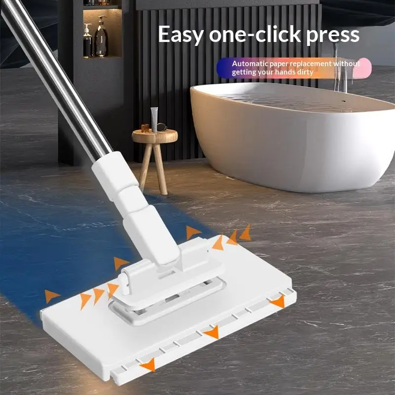 No-Touch Mop No-Dirty Hand Mop Automatic Lazy Clip-On Mop Wet Wipes One Click Detachable Face Towel Mop Clips