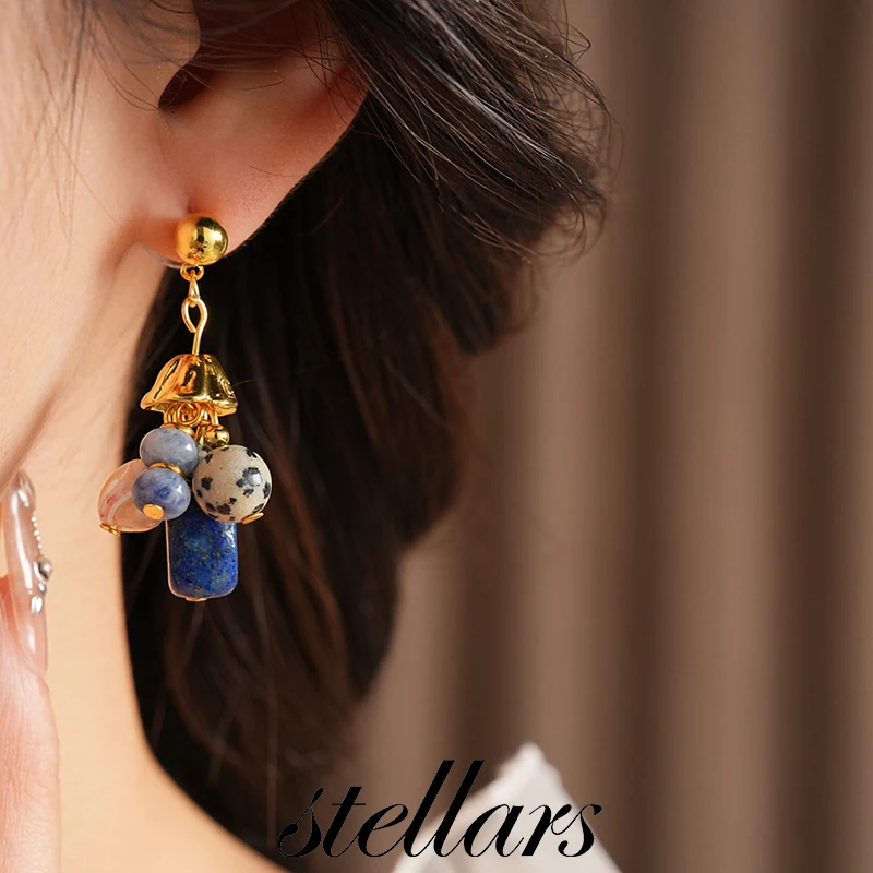 

Bohemian Silver Needle Shell Beaded Drop Earrings Fashionable Retro Ethnic Style Designer Niche Versatile Women Jewelry