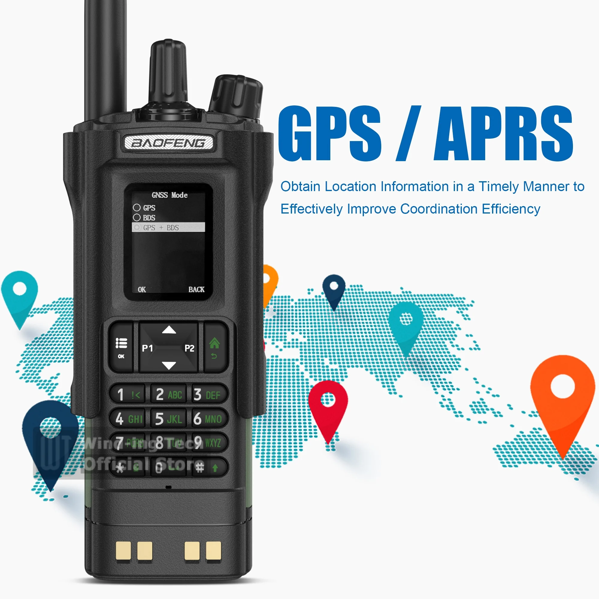 1/2PCS BAOFENG DM32 with Belt Holster DMR Walkie Talkie Digital GPS APRS AES256 Multi Band 999CH Dual Mode Analog Dual Time Slot