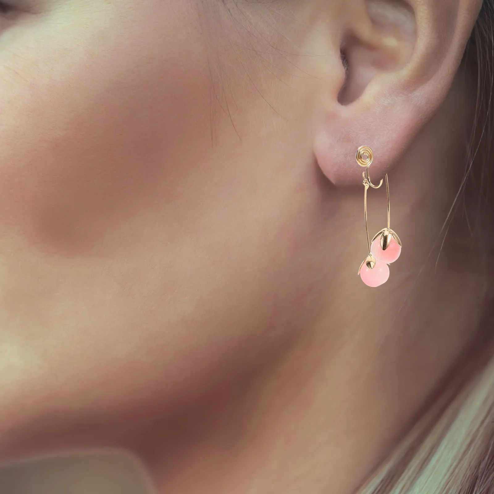 

1 Pair Non-Piercing Clip On Earrings Long Drop Dangle Ear Jewelry Women Elegant Delicate Gift For Valentine Wedding Anniversary