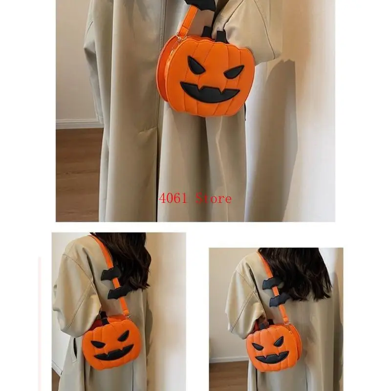 Halloween Pumpkin Fun Bag Fashion Crossbody Shoulder Bag Large Capacity Versatile Phone Bag for Teens Girls Travel Bags
