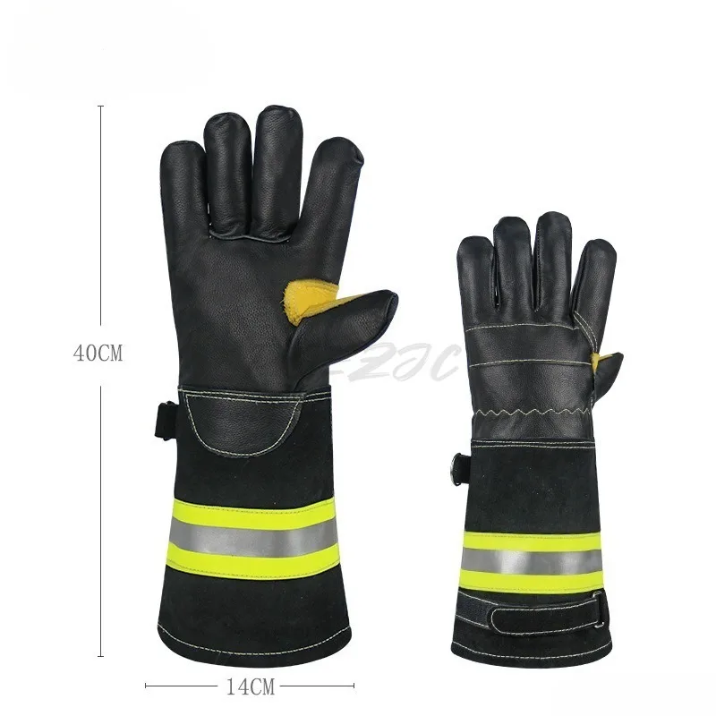 Outdoor Gloves Leather Waterproof Thermal Insulation High Temperature Protection Fire Fighting and Rescue Gloves