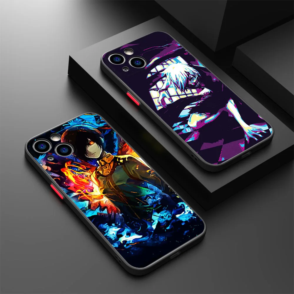 Skin Feel Translucent Phone Case For iPhone 16 Pro Max 15 14 13 12 11 7 8 Plus SE Mini XR Tokyo Ghoul JUZO SUZUYA Frosted Cover