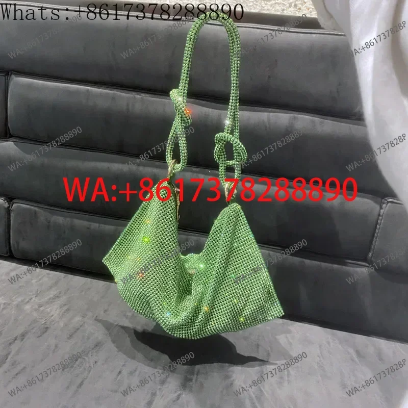 2024 New Water Diamond Handbag Knot Handle Envelope One Shoulder Dinner Bag Guangzhou Cross border Wallet