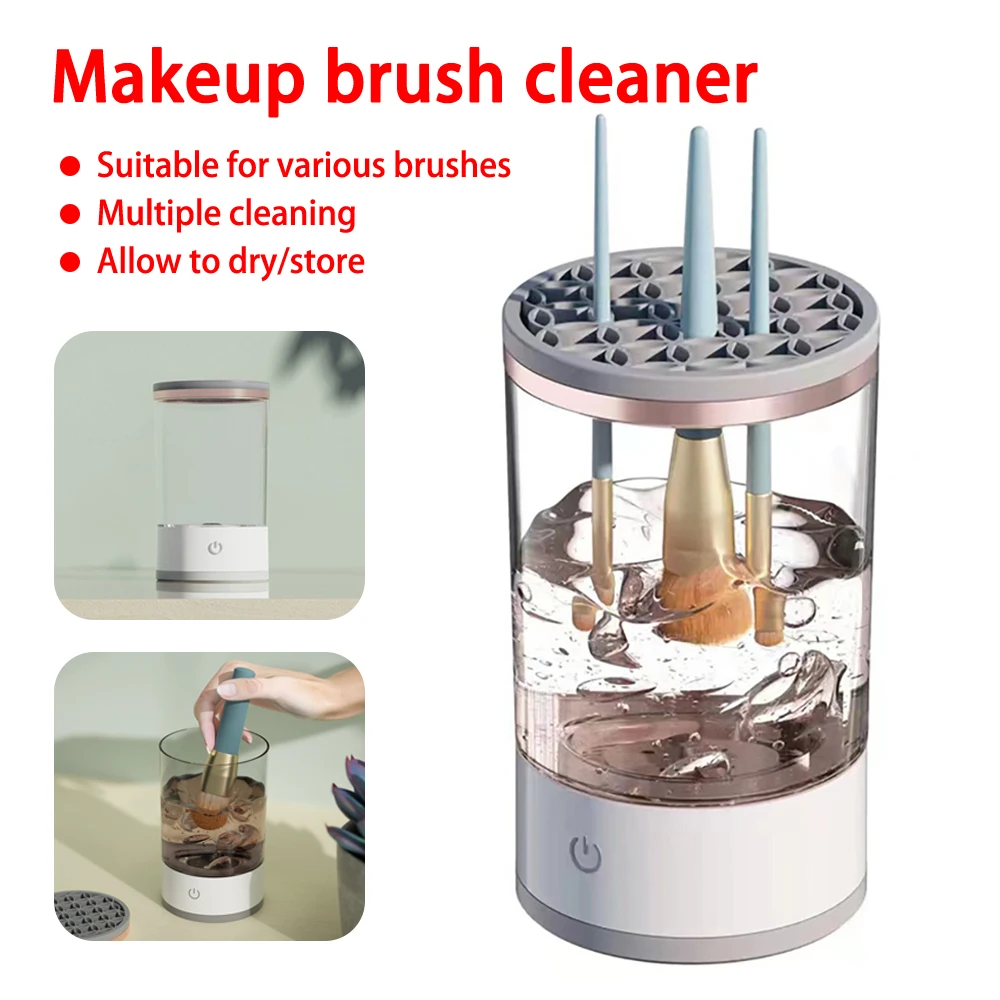 

Electric Makeup Brush Cleaner Makeup Brush with Clean Mat Automatic Cosmetic Brush Cleaner Makeup Brush Tools