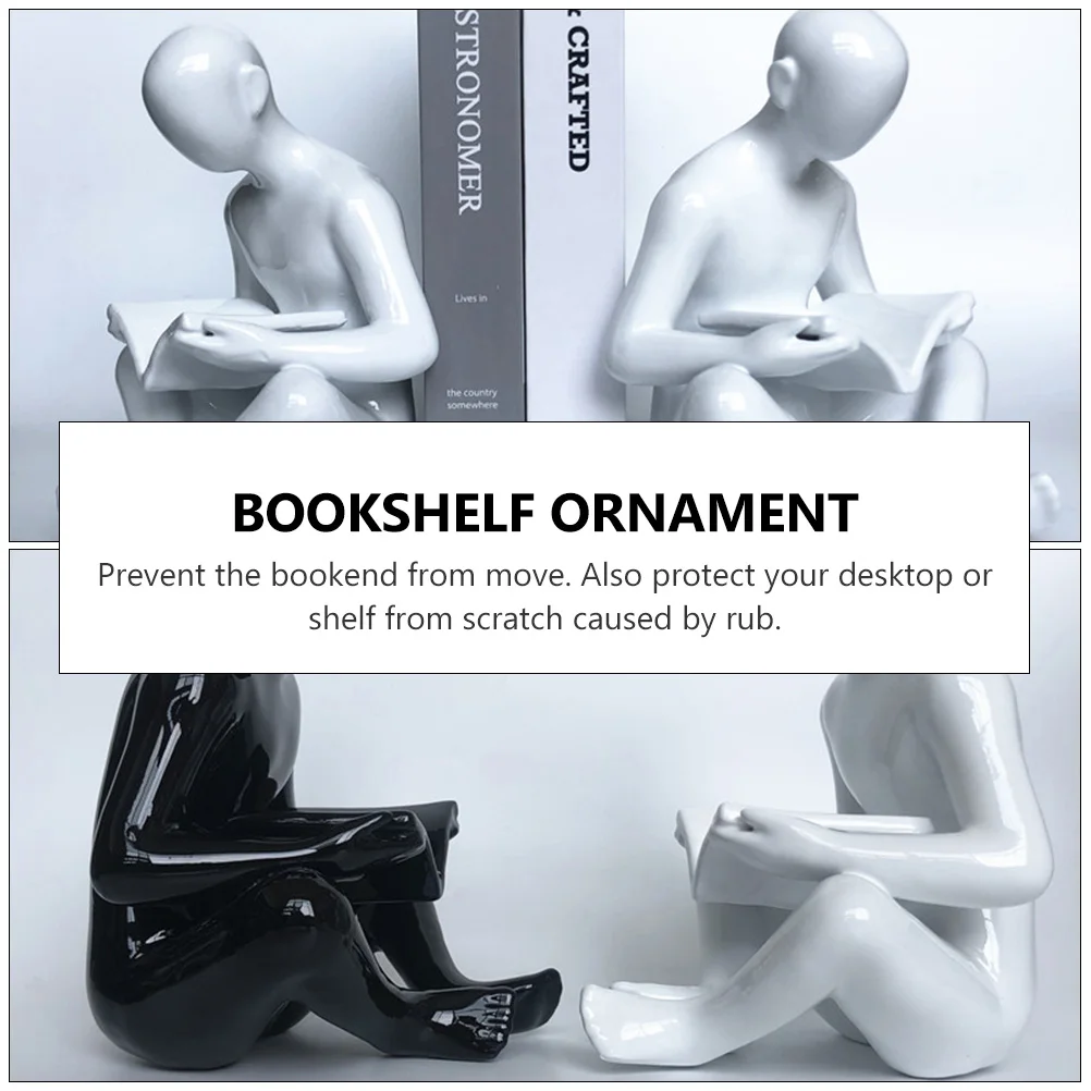 

1pc Bookend Resin Decorative Bookends Modern Style Shelf Desktop nament Smooth Environmentally Friendly Household