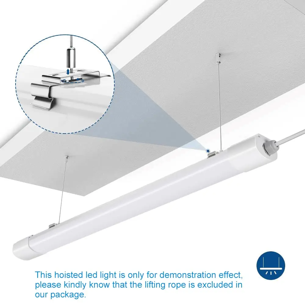 Packung mit 2/4 LED-Nassraumleuchten, 120 cm, 36 W, 3960 lm, IP66, Deckenröhre, 4000 K, Neutralweiß, für Keller, Garage, Küche – Detail 3