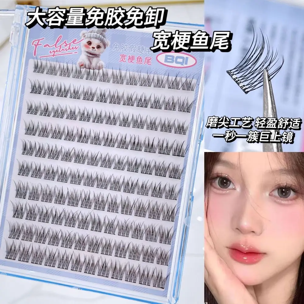 10 Reihen mit großer Kapazität, kleberfreie falsche Wimpern, Einzelcluster, 10–12 mm, gekräuselt, natürliche, selbstklebende falsche Wimpern – Detail 5