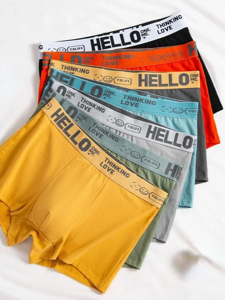 6 Pieces Mens Underwear High Quality Underpants Male Pure Men Panties Shorts Breathable Boxer Shorts Comfortable Soft Plus Size