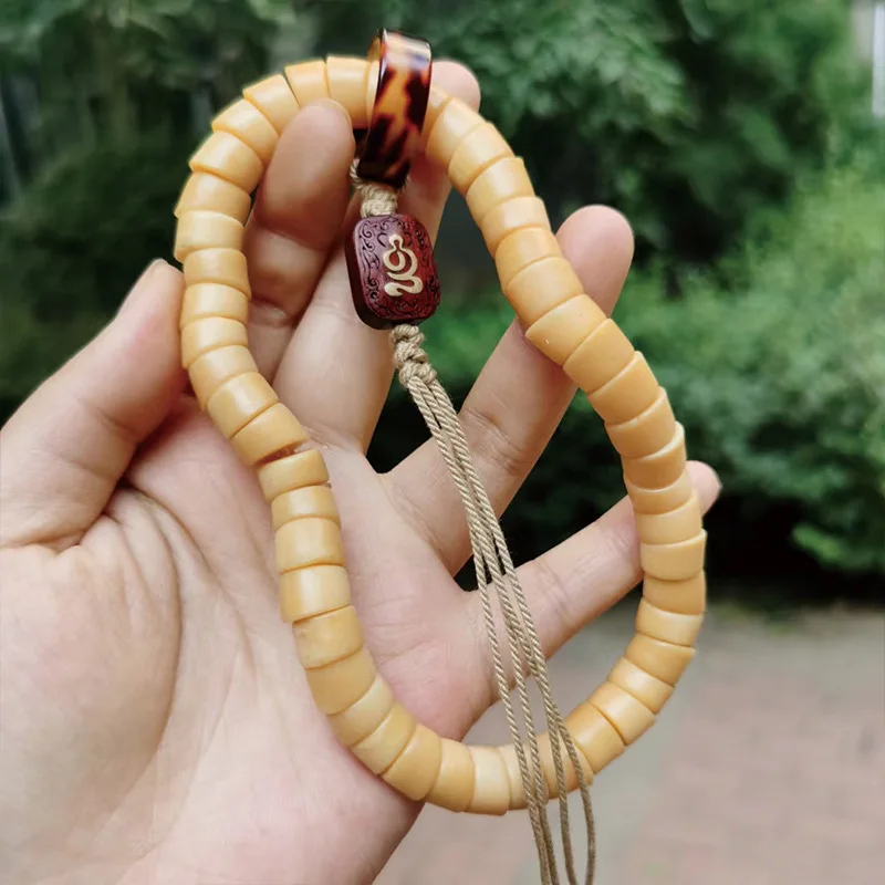 Ox Bone Yellow Chicken Grease Set Pork Intestine with Root Fu Small Diy Accessories Wholesale Bracelet