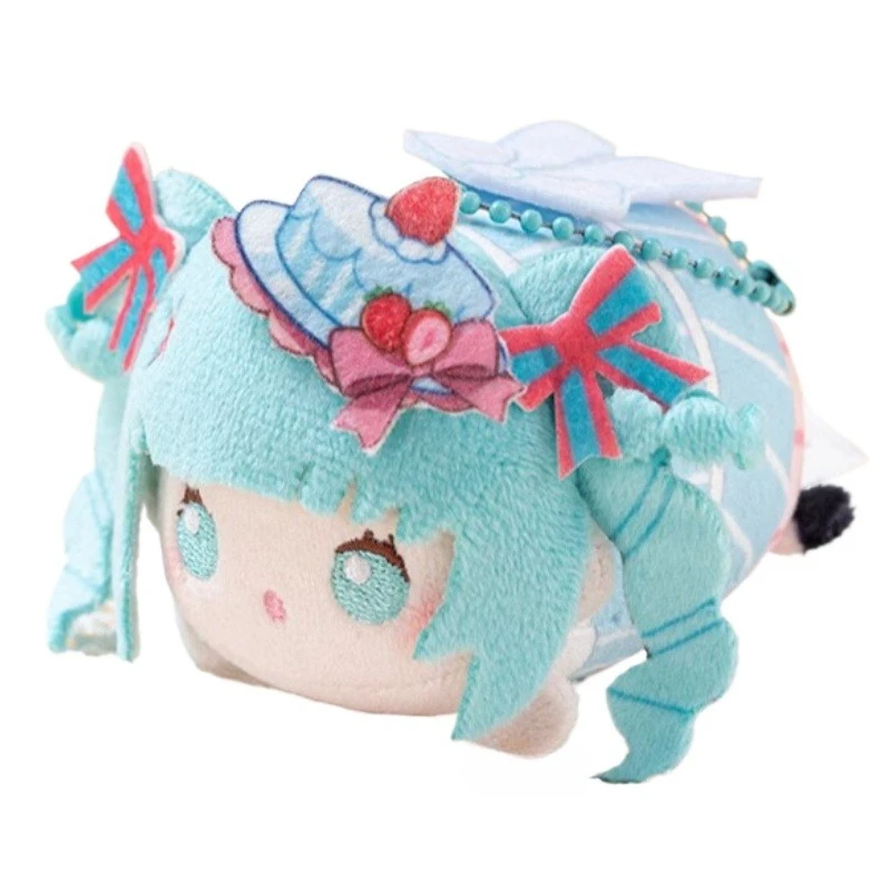 Anime Hatsune Miku Sweet Interweaving Series Plush Doll Keychain Cartoon 2D Hatsune Doll Cute Peripheral Sofa Doll Keychain Gift